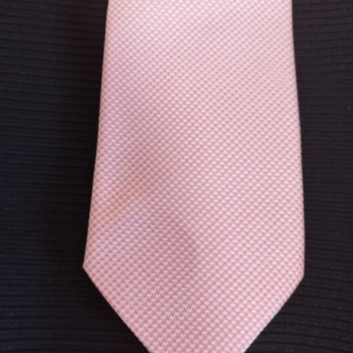 Silk tie Gino Rossini new, pink houndstooth pattern