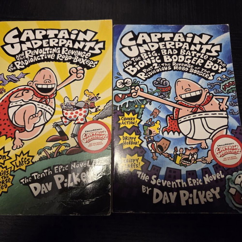 Captain Underpants books like new, set of 2 by Dav Pilkey