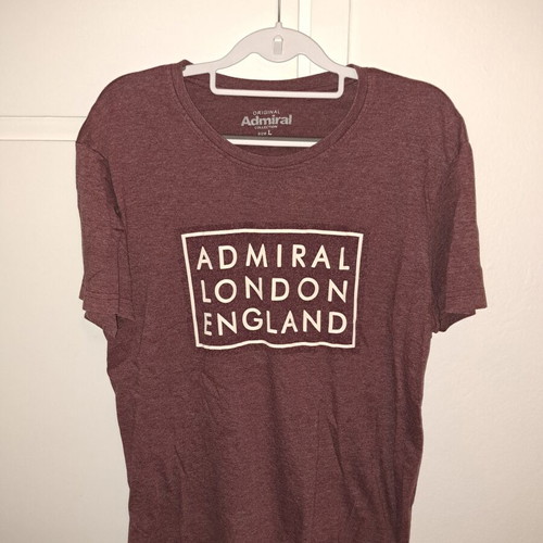 Admiral T-shirt size L used, bordeaux with print