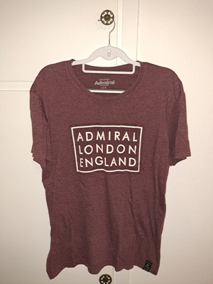 Admiral T-shirt size L used, bordeaux with print