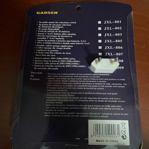 Gaosen wireless doorbell with 36 melodies new