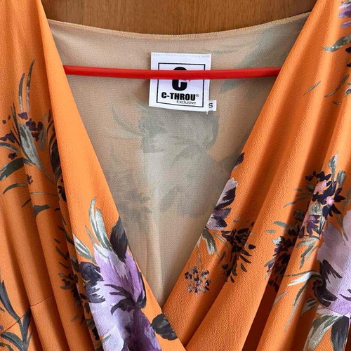 C-THROU Dress small like new, multicolored yellow