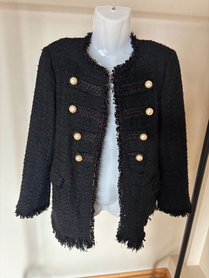 Black Zara jacket M with pearls like new