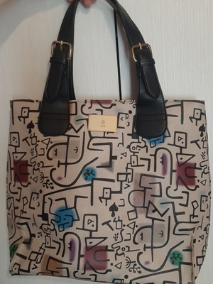 KEM Handbag like new, white and multicolor