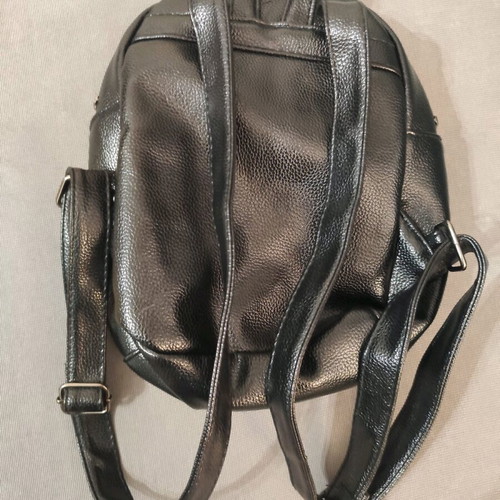 Black faux leather backpack like new with studs