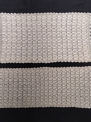 Set of 2 crochet table linens used