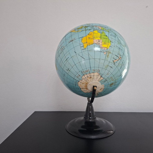 Retro Greek globe vintage 1970s used with Greek labeling