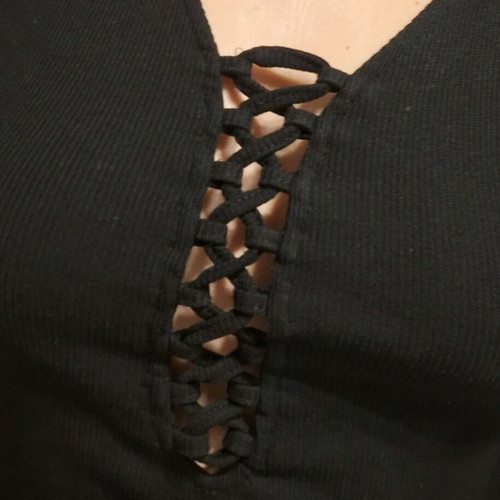 Midi rib dress like new, black with opening, long sleeve