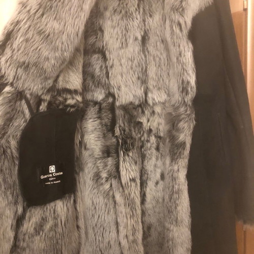 Gueros Costas mouton coat long new unworn women's size L black