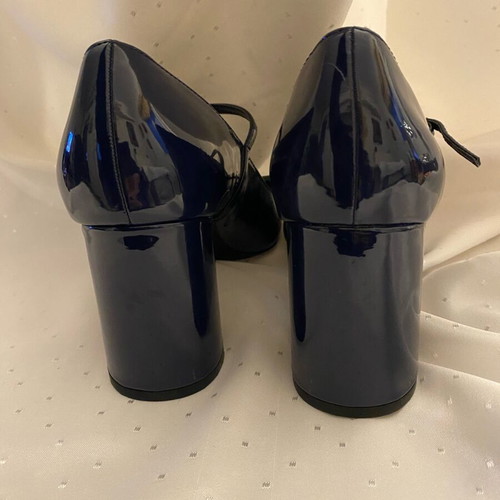 Zara Mary Jane shoes new, dark blue patent leather, size 38