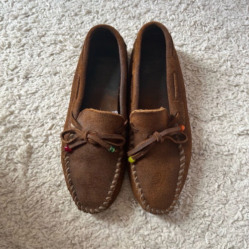 Minnetonka brown suede moccasins used, size 40