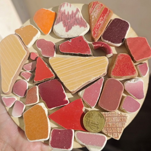 Sea pottery tiles for crafts