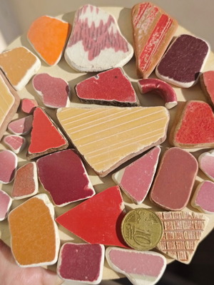 Sea pottery tiles for crafts