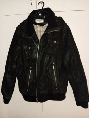 Ανδρικό μπουφάν bomber John F. Gee μαύρο XL/XXL με επένδυση