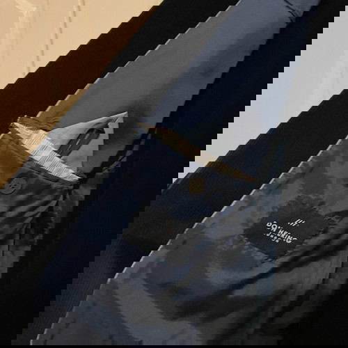 Βελουτέ μπλε σκούρο αντρικό κουστούμι καινούργιο, σακάκι και παντελόνι