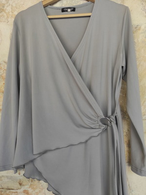 Women's asymmetrical wrap blouse gray size L used