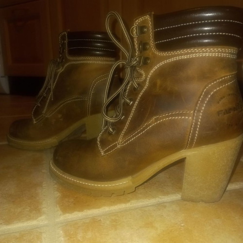 Leather boots Adam's Shoes used, brown, size 37