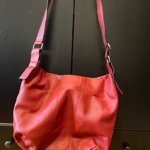 Red polyurethane crossbody bag used Divarese