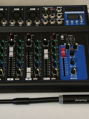 Andowl Q-7L Professional DJ Mixer 7-Channel Console with USB Bluetooth