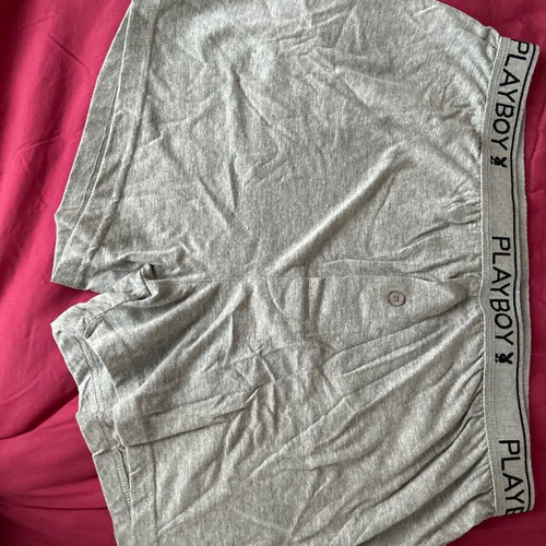 PLAYBOY boxers, Large, grey color.
