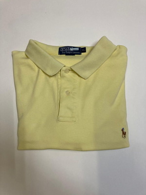 Ralph Lauren πόλο πουκάμισο XL, παστέλ κίτρινο, πολύχρωμο pony