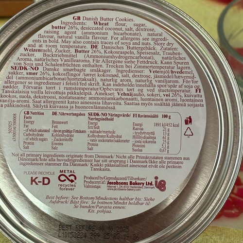 Storage tin for cookies like new from Denmark