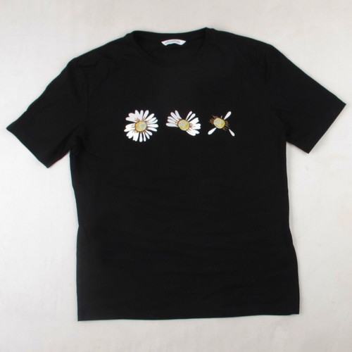 Holzweiler women's t-shirt size S black with embroidered flowers like new