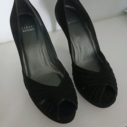 Stuart Weitzman Peep-Toe Black Pumps like new, size 37