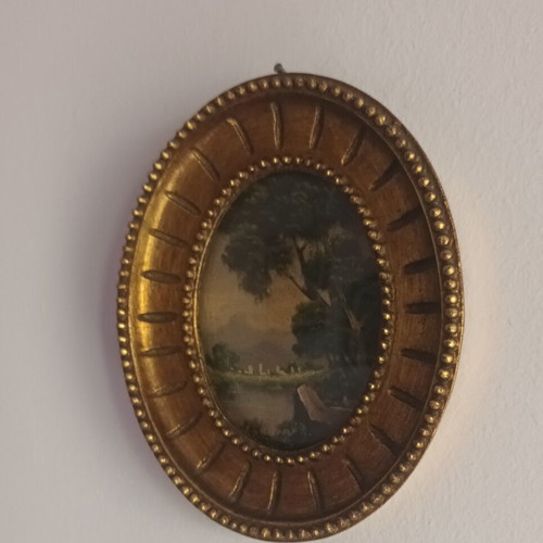 Oil painting antique 13x10 cm used