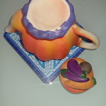 Vintage ceramic miniature teapot figure with lid