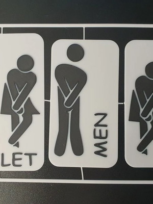 Decorative funny toilet sign 3d print new, set of 3 pieces