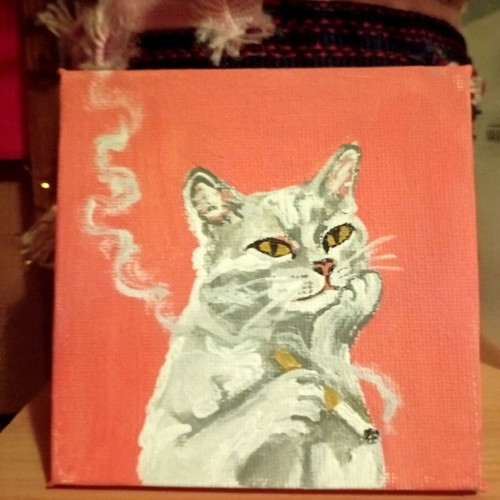 Acrylic painting on canvas, 10x10 cm