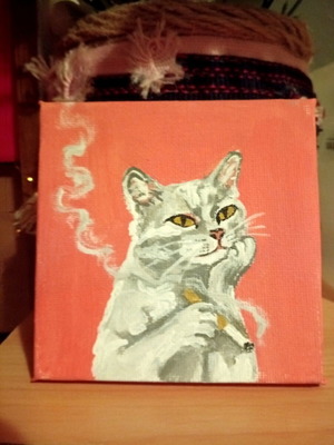 Acrylic painting on canvas, 10x10 cm