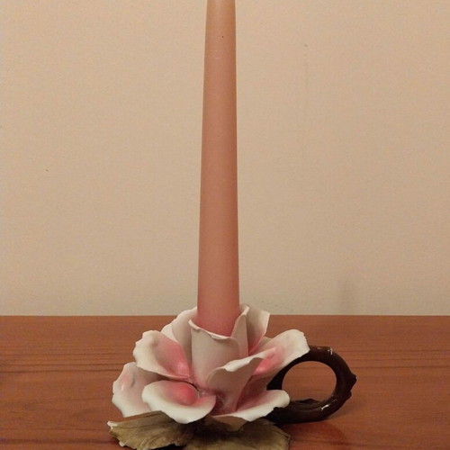 Vintage Capodimonte porcelain candle holders Italy set of 2 like new