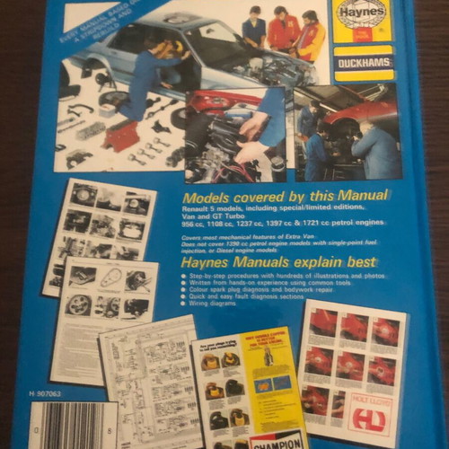Renault 5 Maintenance Book like new, English language, 350 pages