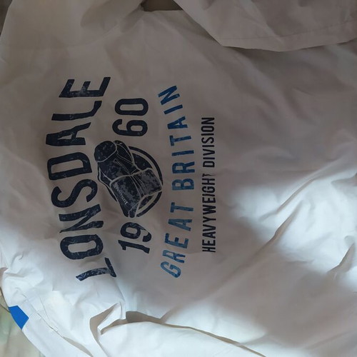 Lonsdale men's windbreaker jacket like new, white and blue, size S