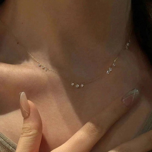 18K Gold Plated Crystal Necklace for Women