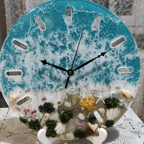 Sea clock made of epoxy resin analog, new