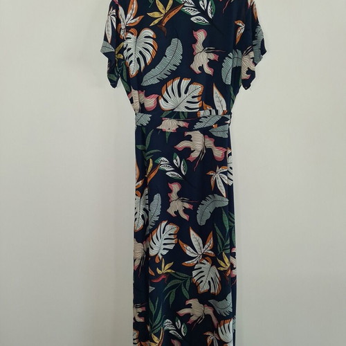 Maxi semizie dress Marlen tropical print dark blue, like new