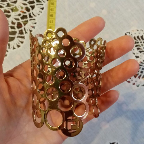 Vintage cuff bracelet with perforated design Paco Rabanne Lady Million used