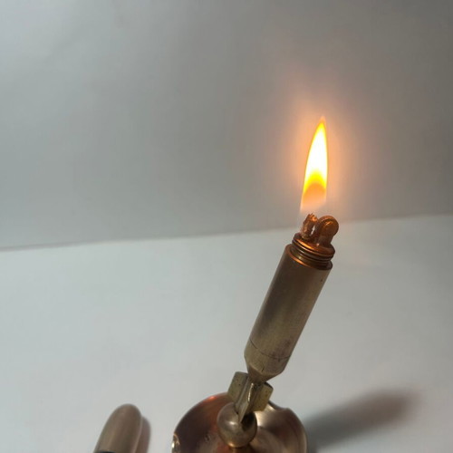Bronze bullet-shaped ashtray lighter used