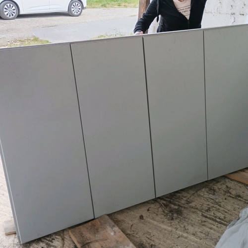 Kitchen cabinets hanging in gray lacquer like new