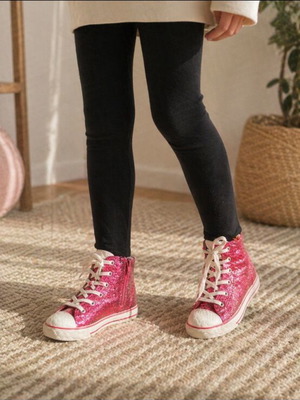 Girls' boots La Redoute Collections fuchsia with sequins like new