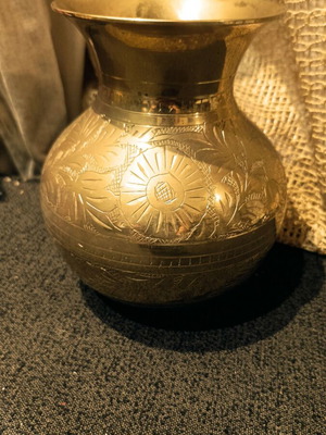 Copper vase carved used
