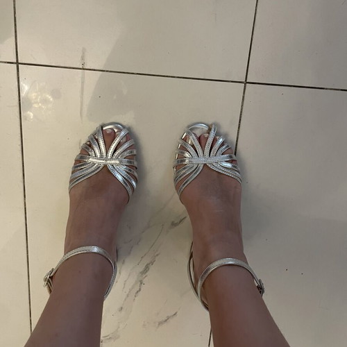 Silver sandals like new, size 38