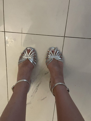 Silver sandals like new, size 38