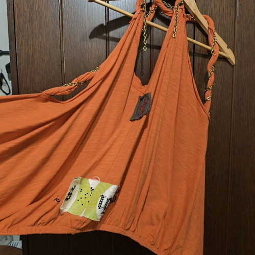 Blouse tirante backless like new, orange, size M