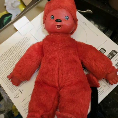Monchhichi devil doll vintage red used