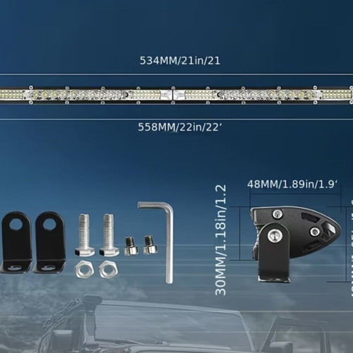 Led Car Light Bar with Switch like new, 50.8 cm, white, 12-24v