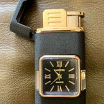Gas Windproof Lighter with Quartz Clock new